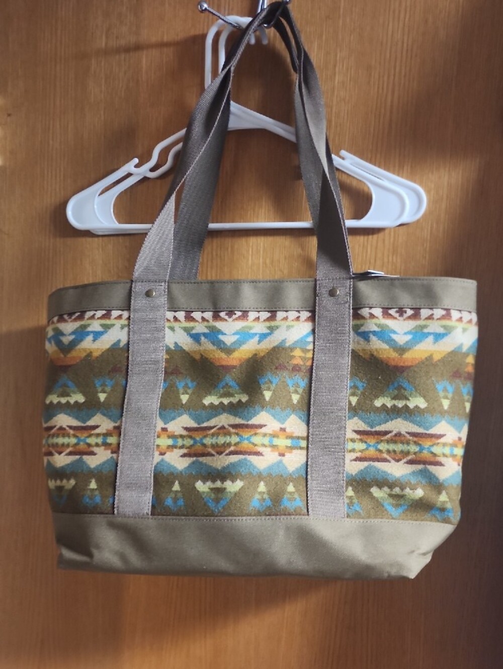 Pendleton Olive Multi Tribal Canvas Tote - Picture 3 of 4